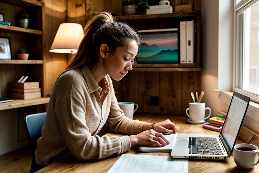Mains feuilletant un guide de gestion administrative pour petite entreprise