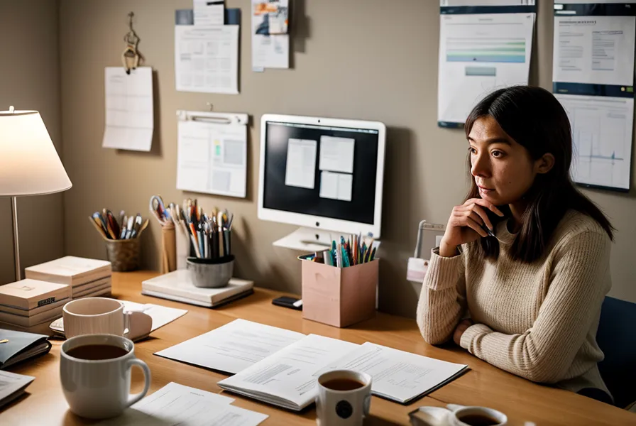 Freelance soulagée après avoir organisé sa routine administrative et sa vie quotidienne de SASU