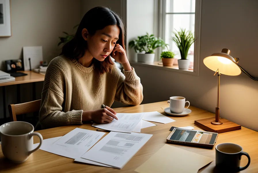 Productivité admin : graphiste indépendante soulagée après l'envoi de ses documents comptables